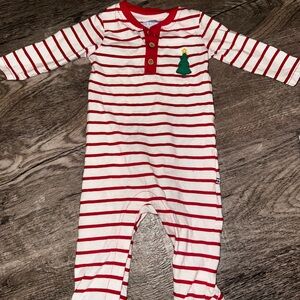 Ruggedbutts Red and White Striped Kids One Piece